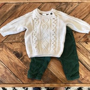 H&M baby sweater and corduroy set 6 months